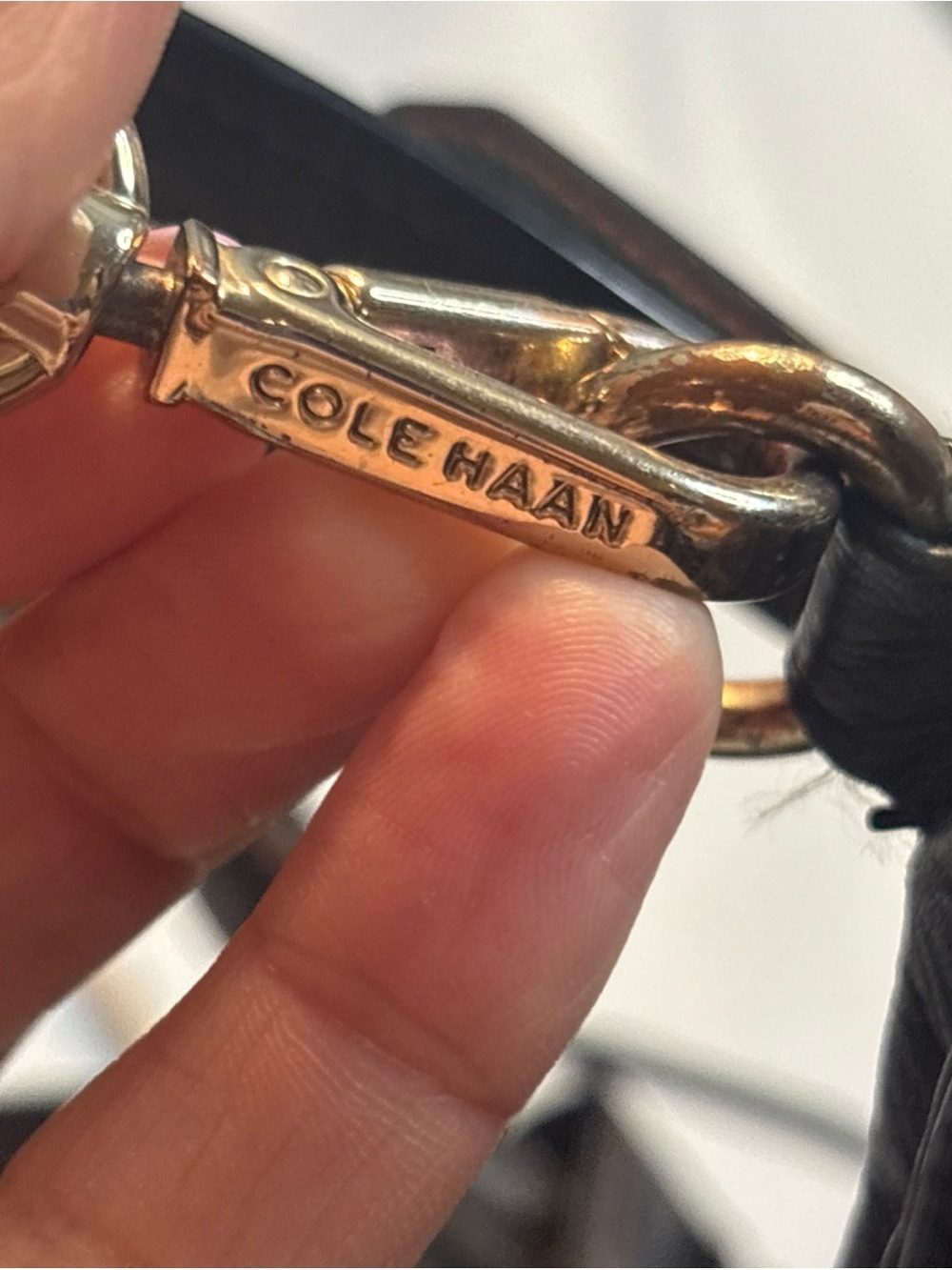 Cole Haan Black Leather Tassel Shoulder Bag - Picture 9 of 15